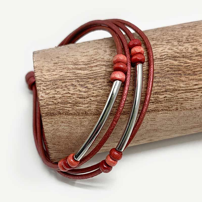 Wickelarmbänder mit Perlen Wickelarmband aus Leder mit Perlen