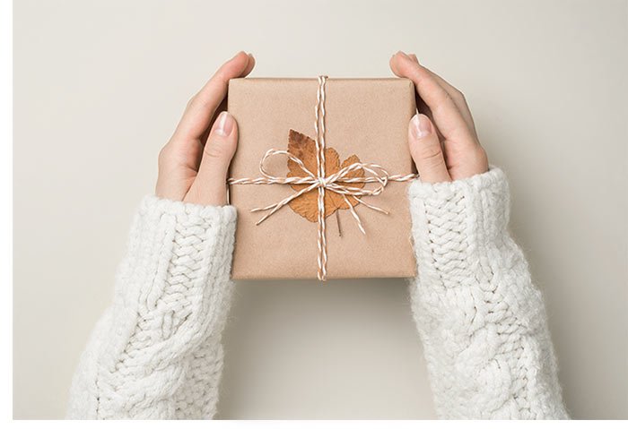 A personalized and gift wrapped Purchase