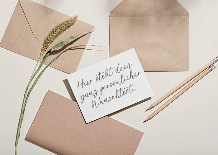 Geschenkkarte mit Wunschtext