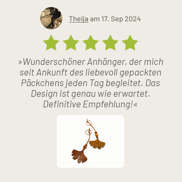 5-Sterne Bewertung für einen Gingko-Anhänger