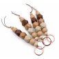 Preview: Brown Geometric Bag Charm with wooden beads