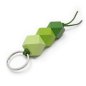 Preview: Green Hexagon Bag Charm, Handcrafted from Certified Wood
