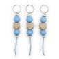 Preview: Beaded Ladies Keychain, Light Blue and Pearly Cream