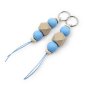 Preview: Sky Blue Wood Bead Key Ring