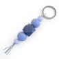 Preview: Sky Blue Wood Bead Keychain