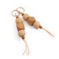 Preview: Brown Geometric Keychain with Beads from Certified Wood