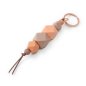 Preview: Geometric Bag Charm with Wooden Beads in Rose Gold and Greige