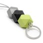 Preview: Wood Bead Keychain with Spacey Lime Green Bead