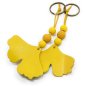 Preview: Yellow Ginkgo Leaf Keychain with wood beads from certified maple
