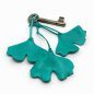 Preview: Teal Ginkgo Leaf Leather Charm