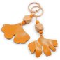 Preview: Rose gold Ginkgo Leaf Keychain with wood beads