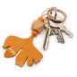 Preview: Ginkgo Leaf Leather Keychain Salmon and Rose Gold