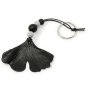 Preview: Black Leather Ginkgo Leaf Keychain