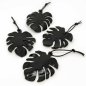 Preview: Black Monstera Leaf Keychain handmade from zero-wasteleather