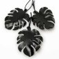 Preview: Black Monstera Leaf Leather Charm