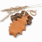 Preview: Leather Leaf with Wood Bead Keychain