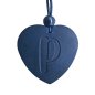 Preview: Handcrafted blue leather heart keychain