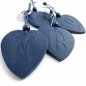 Preview: Blue Leather Heart Keychain with monogram