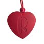 Preview: Red Leather Heart Keychain with monogram