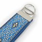 Preview: Blue Fabric Keychain with geometric pattern