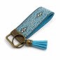Preview: Cyan Blue Cotton Keychain with Tassel
