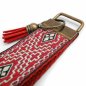 Preview: Tiny Red Key Fob with Boho Style Tassel
