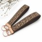 Preview: Brown Keychain Wristlet with Embroidery