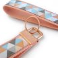 Preview: Salmon Pink Fabric Keychain with geometric pattern