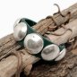 Preview: Petrol green leather bracelet with concho style rivets