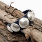 Preview: Blue Leather Bracelet with Silver Conchos
