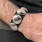 Preview: Black Leather Cuff Bracelet with Conchos