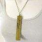 Preview: Olive Green Leather Necklace with Grasses Pendant