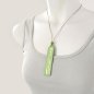 Preview: Light green leather pendant on adjustable necklace