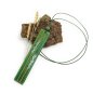 Preview: Handtooled leather pendant with green leather cord