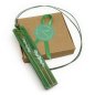 Preview: Seafoam green leather pendant with handtooled grasses motive