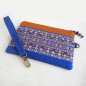 Preview: Blue and Copper Linen Cell Phone Pouch