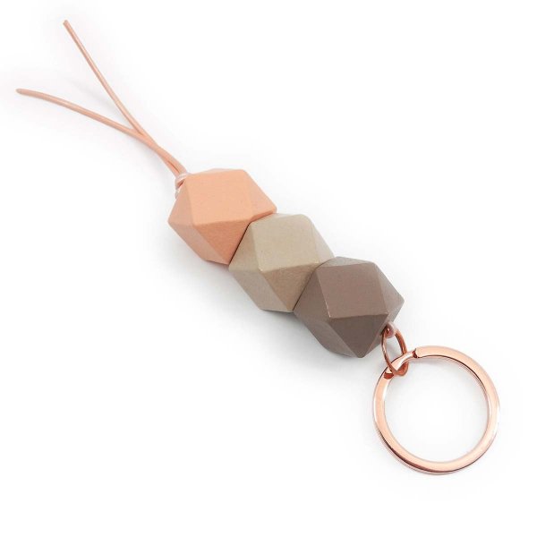 Preview: BeadedKeychain in Rose Gold, Beige and Taupe