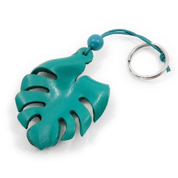 Preview: Monstera Leaf Talisman crafted from veg-tan leather