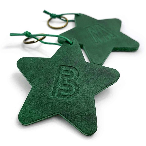 Preview: Pine Green Customized Leather Lucky Star Charm