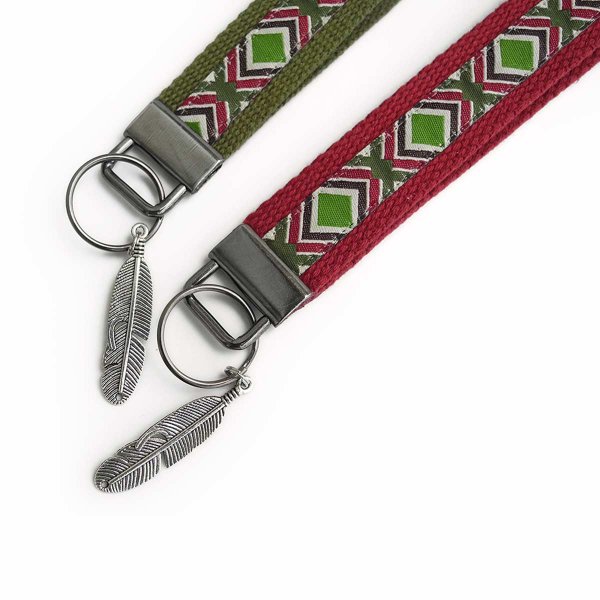 Preview: Wristlet Keychain with small Feather Pendant