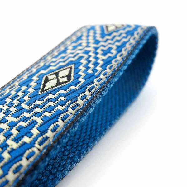 Detail of Tiny Blue Fabric Key Fob