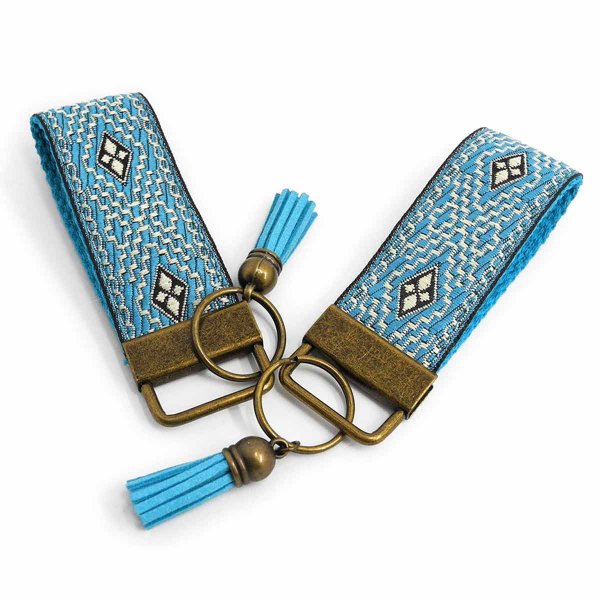 Preview: Cerulean Blue Mini Keychain made from Fabric