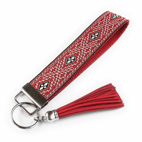 Red Wristlet Keychain with Tassel