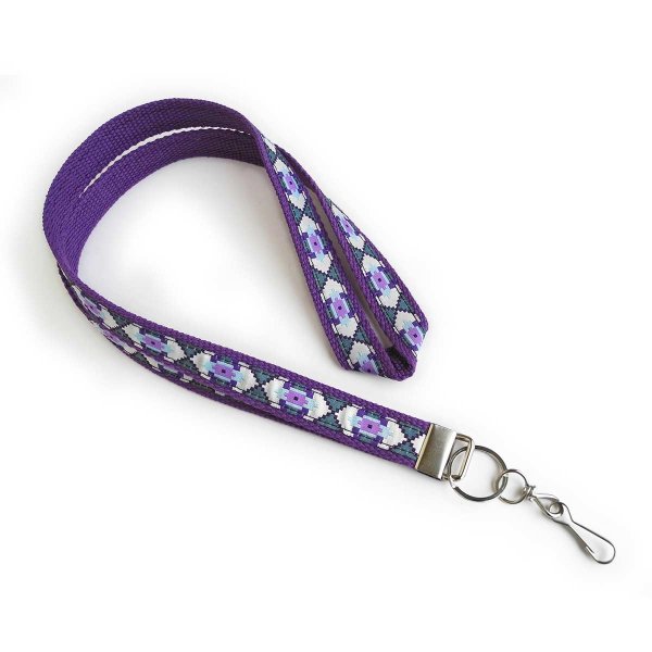 Purple Aztec Cotton Lanyard