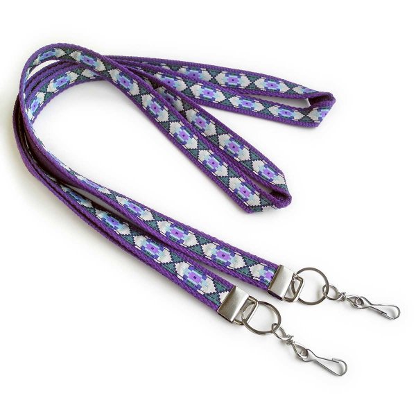 Preview: Purple Aztec Style Cotton Lanyard