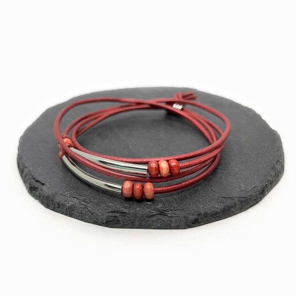 Preview: Bohemian leather wrap bracelet