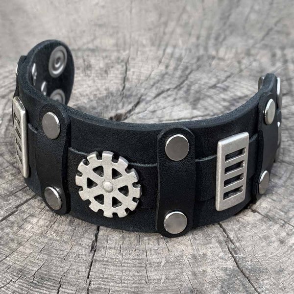 Steampunk Leather Cuff Bracelet