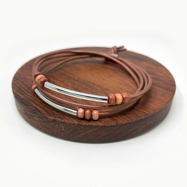 Preview: Boho Style Leather Wrap Bracelet