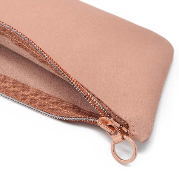 Preview: Leather Pencil Case with rose gold zipper