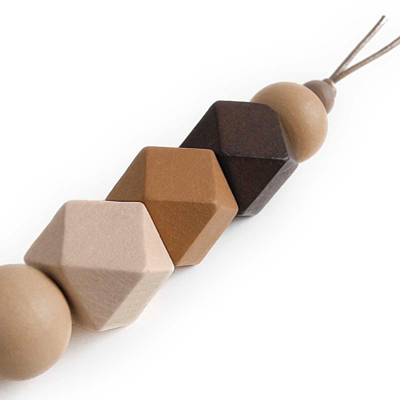 Detail of Wooden Brown Geometric Keychain